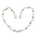 Silver thorn wire heart chain necklace with lobster clasps on white background - Waist Chain Silver
