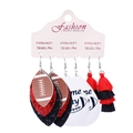 Set di tre paia di orecchini con motivi football, gocce bianche e nappe rosse e nere - Set di Glitter Rosso e Nero da Football(6)