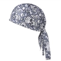 Quick-dry breathable pirate skull cap for outdoor sports and fitness training with grey pattern - One Size / Gray
