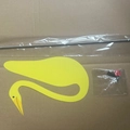 Garden Swirl Bird decoration set with yellow flamingo bird and a metal mounting rod - Yellow
