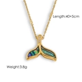 14K gouden dolfijnenstaart ketting met kleurrijke abalone schelp en zirkoon accenten - Veelkleurige Schelp