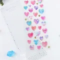 Colorful gradient heart stickers with gold stamping and 3D crystal epoxy finish - Colorful Heart