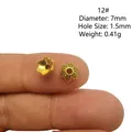 Perles d'espacement dorées de 7mm en forme d'étoile pour bijoux DIY avec trou 1.5mm - Perle d'Espacement Étoile/Fleur (12#)