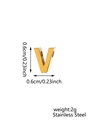 Gold plated stainless steel letter V charm with 0.6cm dimensions and 2g weight - Letter-V / Steel