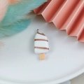 Mini ciondolo a forma di ghiacciolo bianco e marrone con anello metallico per gioielli DIY - 1-Ghiacciolo a Strisce Bianco Marrone