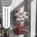 Translucent gray wall-mounted kitchen storage bins for ginger and garlic organization - 2 Pack / Large / Transparent Grey