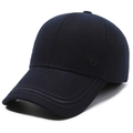 Dunkelblaue Woll-Baseballkappe für Herren mit metallischem MK-Logo und weichem Fleece-Futter - Verstellbar / Marineblau