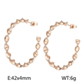 Orecchini a cerchio attorcigliati oro rosa con trama a spirale, 42x4mm - Tipo B (42x4mm) / Oro rosa