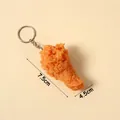 Realistic fried chicken wing keychain prop with crispy texture and golden finish - New Light Color Fried Chicken Leg (With Keychain)