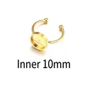 DIY gold stainless steel ring setting with 10mm inner diameter tray base for jewelry making - Inner Diameter 10mm / Gold
