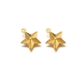 Paire de pendentifs étoiles en acier inoxydable doré mat pour création de bijoux - Étoile creuse dorée