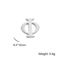 Vue détaillée du pendentif lettre grecque Phi argenté de 9,4x10mm et pesant 0,4g - Lettre Grecque Phi (Φ) / Couleur Acier