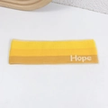 Yellow and brown gradient knitted sports headband with Hope embroidery text - Yellow