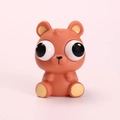 Brown squirrel squeeze toy with giant pop eyes, funny anti-stress sensory doll for kids - Pop Out Eyes Brown Bear