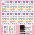 Colorful bohemian heart wall stickers for nursery, 128 piece set in pastel macaron tones - 8 Sheets Set / Colorful Heart