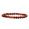 Tiger eye stone beaded bracelet with reddish brown round beads on white background - 6MM Sun Tiger Eye Stone