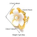 Detailed macro view of 18k gold butterfly flower ring with pearl and shell petals - Large Mother of Pearl Flower Style / Gold Mother of Pearl Flower (R01127G)