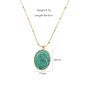 Collana con pendente in amazzonite con catena dorata e misure della pietra naturale - Collana con Pendente in Amazonite