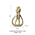 Moderna scultura dorata di ballerini per arredamento casa, statuetta minimalista da 13cm - Statuetta Amante Intimo - Piccolo / Oro