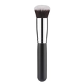 Flat top foundation brush with dense synthetic bristles and matte black handle - Round Powder Brush (Black)