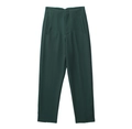 Pantaloni da donna a vita alta dal taglio slim in tessuto verde scuro professionale - XS / Pantaloni e gonne / Verde Scuro