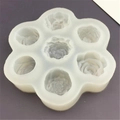 Stampo in silicone a 7 fori con vari design di fiori di rosa e di peonia - 7 Cavità Peonia Rosa - Stampo Traslucido / Semitrasparente