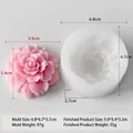 Peony flower silicone mold with pink candle sample for DIY soap and chocolate crafts - Pink Peony Style (H-0712)