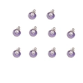 Macro detail of ten purple enamel sea shell charms with white pearl center for jewelry making - Small / Purple