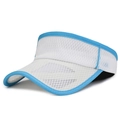 Visiera parasole per bambini in mesh bianco e blu, asciugatura rapida e traspirante - Regolabile (52-56cm) / Bianco