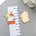 Christmas Santa Claus in chimney alloy charm with scale for size measurement - Santa Claus F (23x20mm)