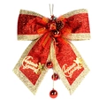 Fiocco di Natale rosso e oro con pigne, palline e auguri festivi - Stile Decorativo Rosso e Oro / Stile B Grande 50cm x 55cm