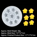 Stampo in silicone a forma di stella con ciondoli a stella gialla e faccine carine - 5# Trasparente B1122
