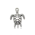 Silver sea turtle pendant accessory for DIY jewelry making with realistic shell textures - Turtle (11248) / 1 Piece/Pack (9x16mm) / Antique Silver
