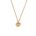 Collana placcata oro 18K con ciondolo tondo in zircone brillante da donna - Aprile Viola Chiaro - Acciaio Inossidabile