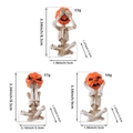 Trois figurines crâne citrouille en résine avec dimensions et poids détaillés inclus - Squelette à tête de citrouille lot de 3