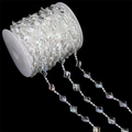 Iridescent acrylic diamond bead chain roll for DIY jewelry and wedding decoration - Bulk Rhombus 17x13mm/4mm AB Color 15m/Roll