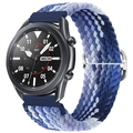 Dettaglio della fibbia a scorrimento sul cinturino in nylon intrecciato blu - Mirtillo