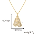 Golden letter A pendant necklace with white enamel and cubic zirconia border design - A Gold Pendant Only (Without Chain)