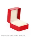 Red PU leather watch display box with white cushion, dimensions 10.3x11x7.5cm - Red PU Watch Box