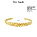 Größentabelle für goldene Titanstahl-Armreif mit 5,5cm Innendurchmesser - Gedrehtes Seil Offener Armreif Stil (SB22041604)