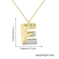 Hip hop two-tone golden letter E pendant necklace with precise dimensions and weight - Two-tone E
