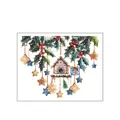 Detail showing Christmas wall sticker dimensions 29x23cm with birdhouse and winter berries - 23*29cm