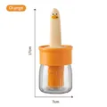 Pincel de aceite naranja de silicona con botella de vidrio y diseño de pato amarillo - Naranja