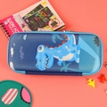 Deep blue 3D dinosaur pencil case with durable EVA hard shell and multi-layer storage - Blue Dinosaur