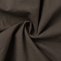 Détail du tissu en coton et lin marron foncé avec armure toile et drapé fluide élégant - Brun Foncé