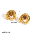 Maillard style amber gemstone U-shaped gold earrings in stainless steel for women - Tiger's Eye Earrings (TE60664-TG)