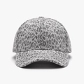 Gray leopard print baseball cap with structured panels and curved brim for casual wear - Adjustable / Light Grey (25A231 Light Grey)