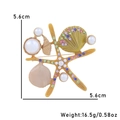 Spilla a forma di stella marina con strass colorati e perle su base in lega dorata - 10# Stella Marina Multicolore
