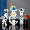 Set figurine astronauta con razzo e luna in resina per decorazione da scrivania - (Versione Razzo) Set da 6 Pezzi Sfumato
