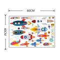 Muurstickers met ruimteraket en planeten voor kinderkamer afmeting 60cm bij 40cm - 40*60cm Indeling